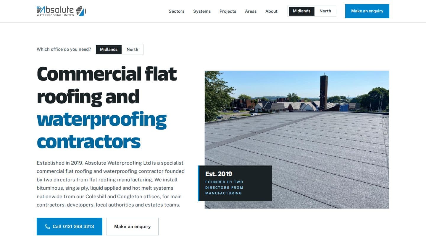 Absolute Waterproofing website