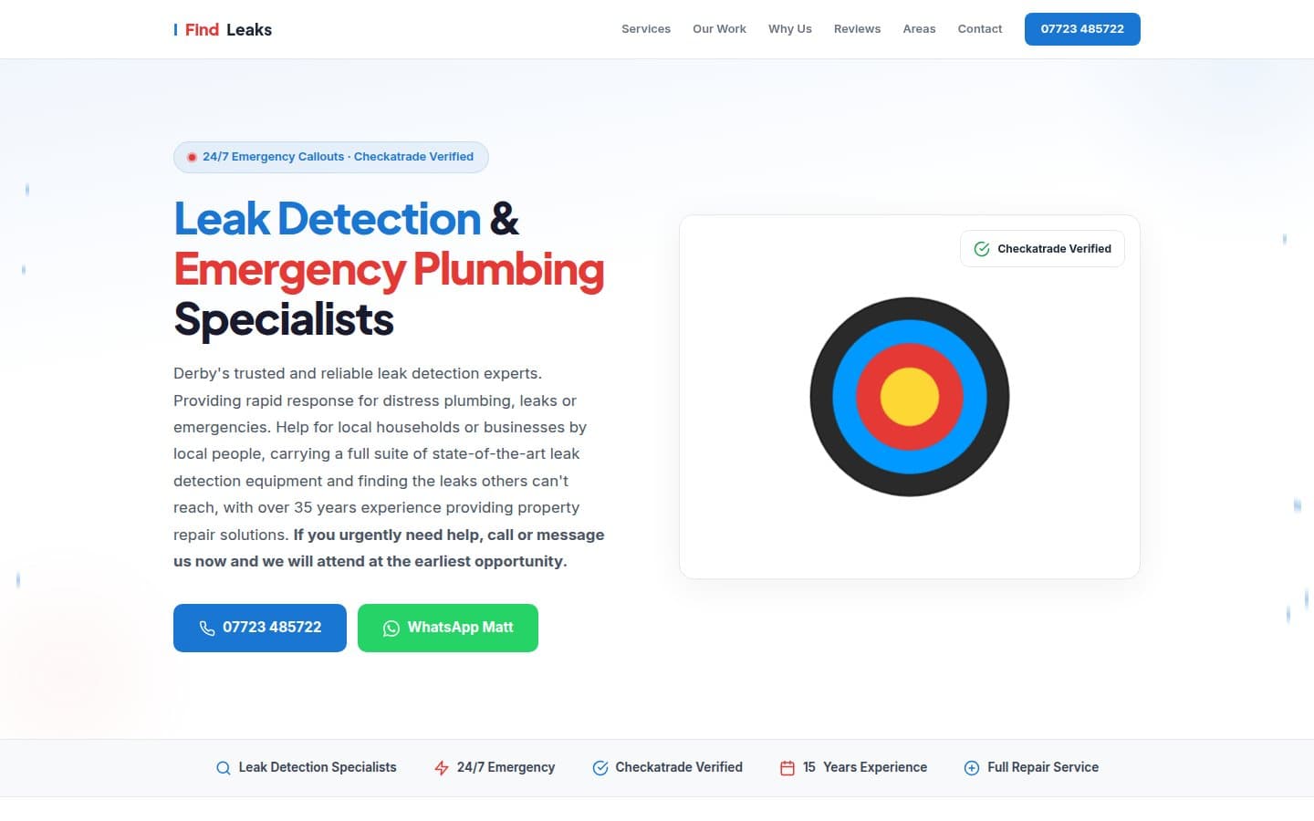 I Find Leaks – Leak Detection & Plumbing website, Derby