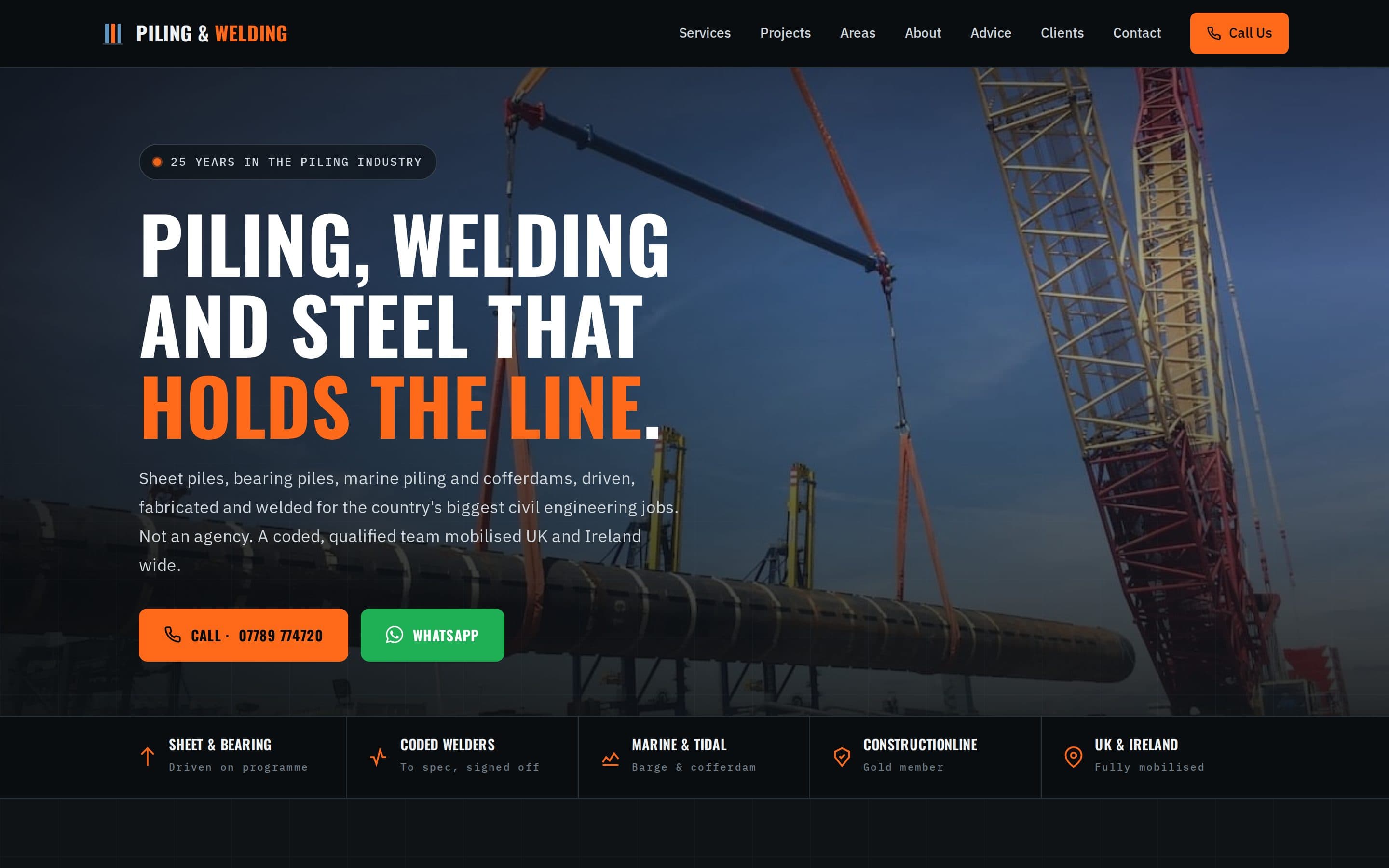 Piling & Welding Construction: Piling & Coded Welding website, Nationwide