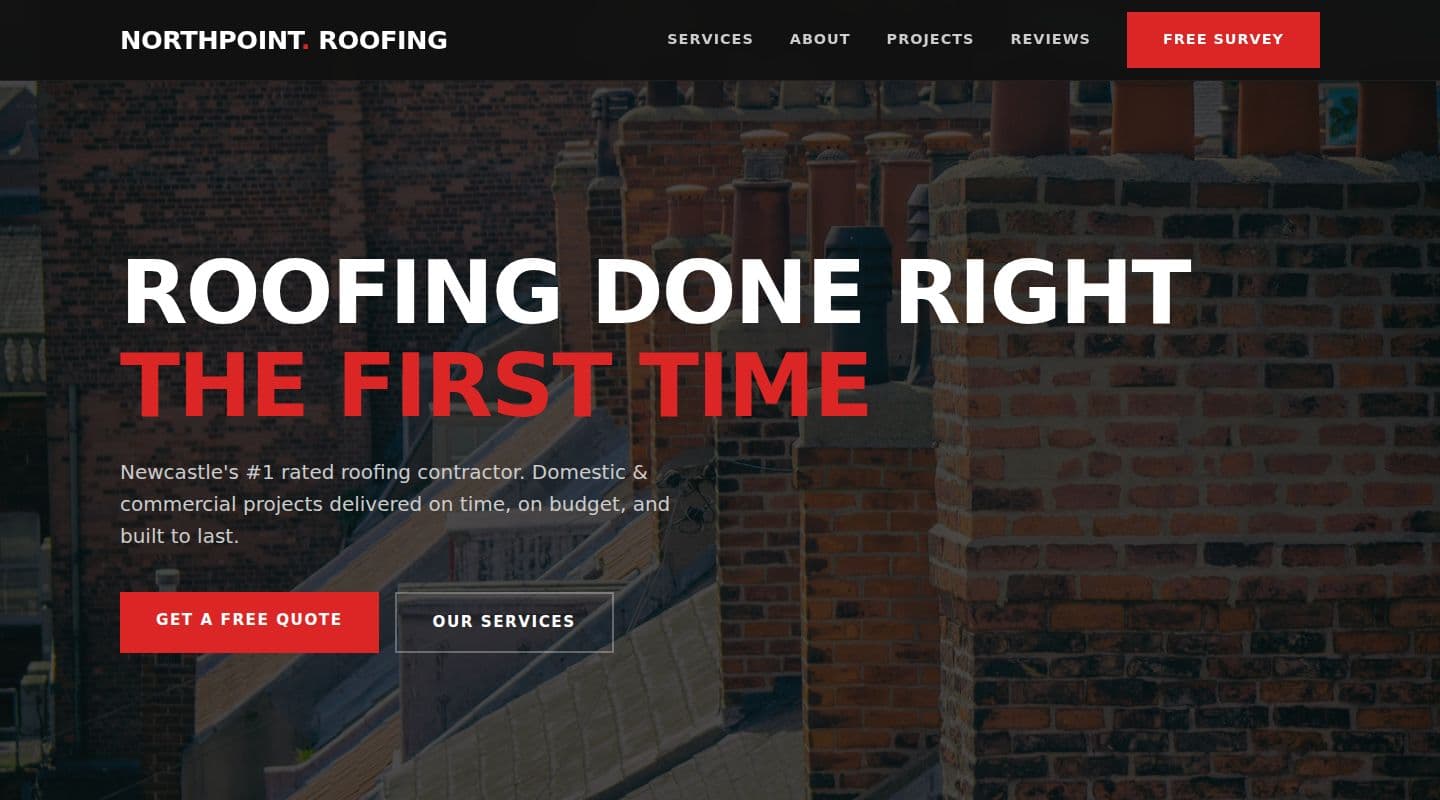 NorthPoint Roofing – Roofers website, Newcastle