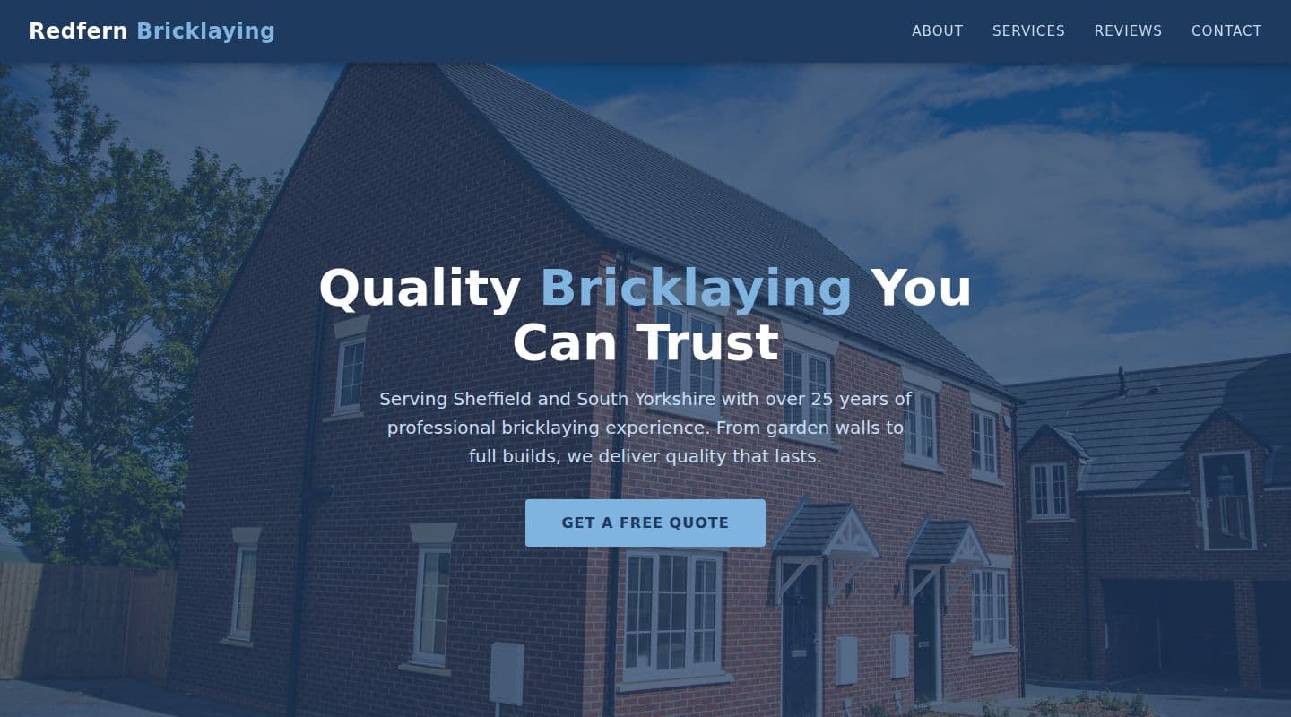 Redfern Bricklaying – Bricklayers website, Sheffield