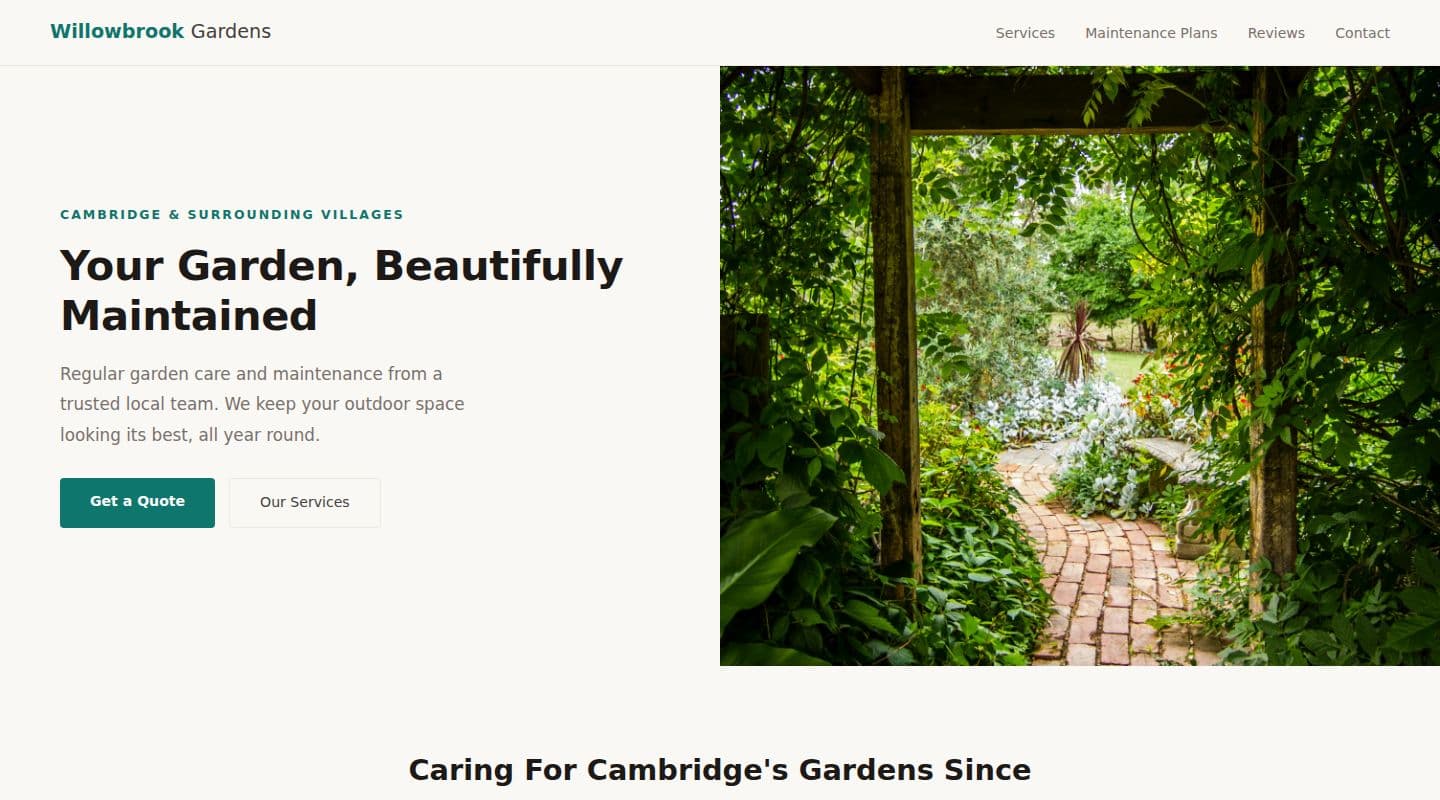 Willowbrook Gardens – Landscapers website, Cambridge