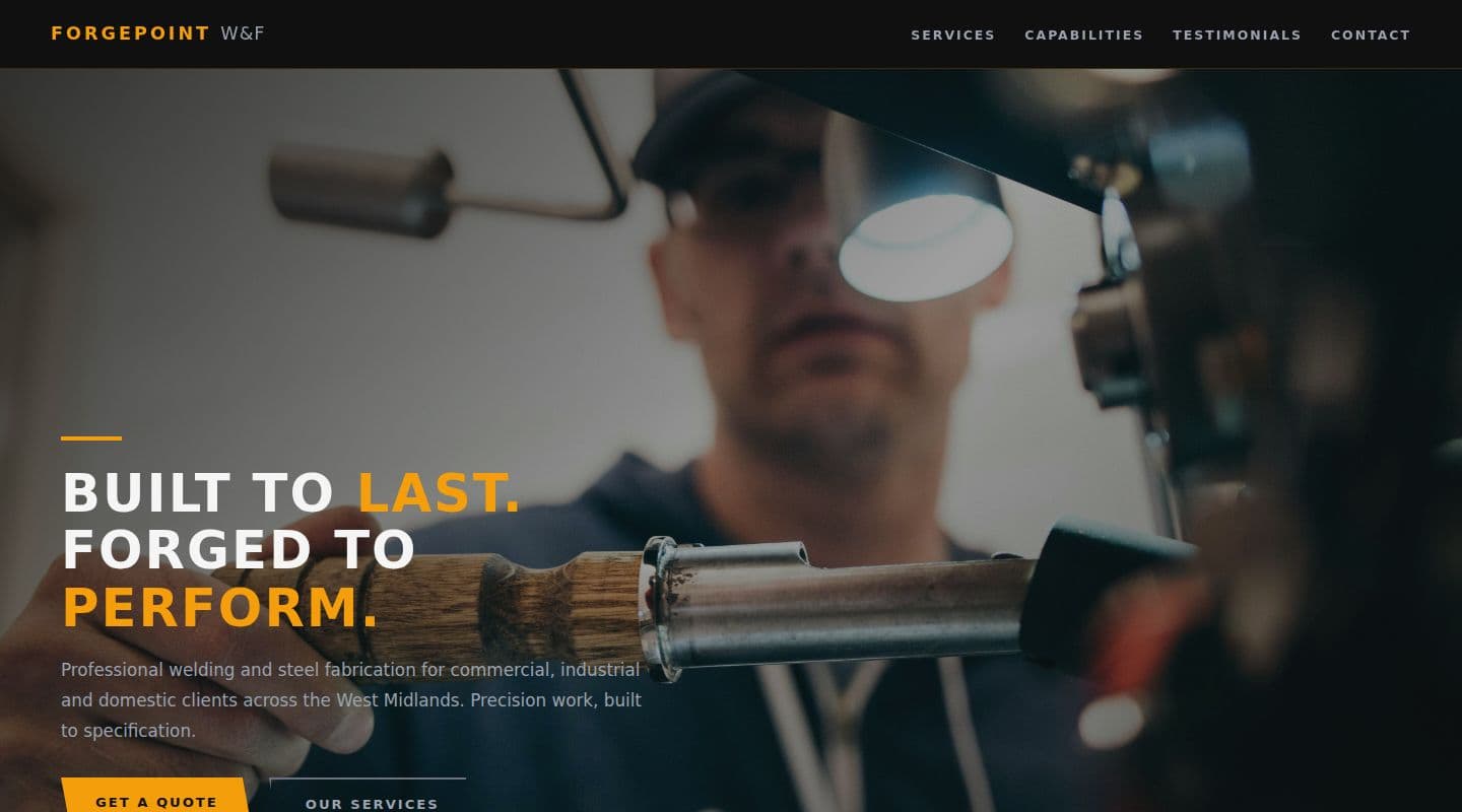 Forgepoint Welding & Fabrication – Welding & Fabrication website, Wolverhampton