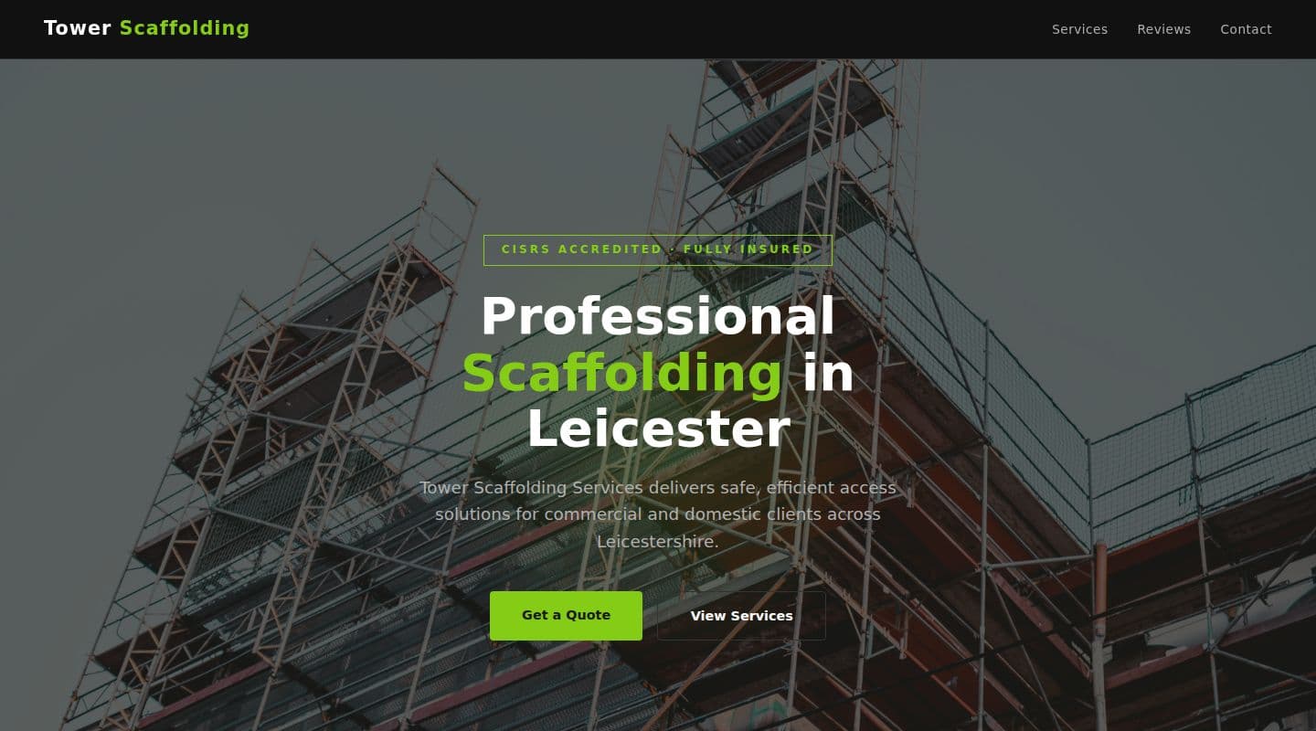 Tower Scaffolding Services – Scaffolders website, Leicester