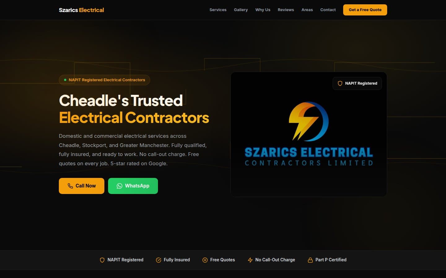 Szarics Electrical – Electricians website, Stockport
